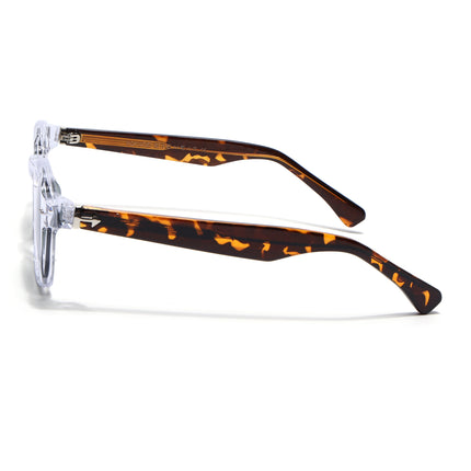 Wayfarer Sunglasses for Men & Women (Green Lens | Transparent Frame - MG8154)