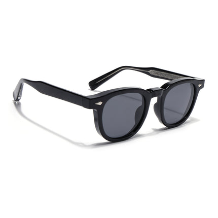 Wayfarer Sunglasses for Men & Women (Black Lens | Shine Black Frame - MG8155)