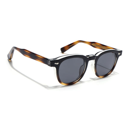 Wayfarer Sunglasses for Men & Women (Black Lens | Black & Brown Frame - MG8157)