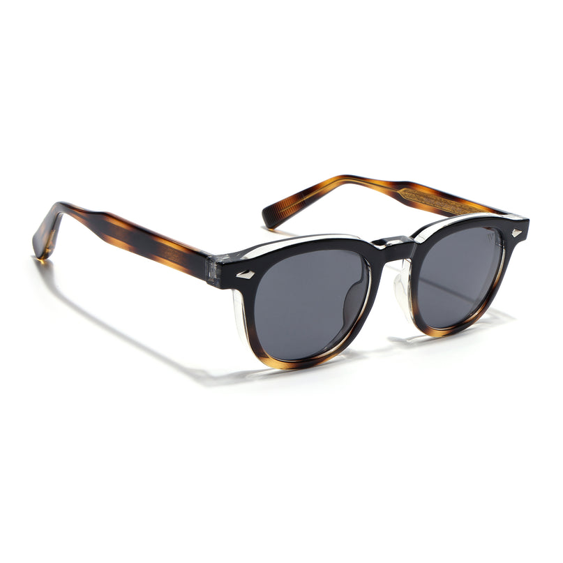 Wayfarer Sunglasses for Men & Women (Black Lens | Black & Brown Frame - MG8157)