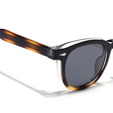 Wayfarer Sunglasses for Men & Women (Black Lens | Black & Brown Frame - MG8157)