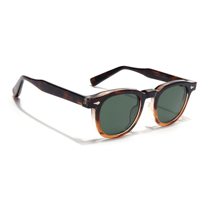 Wayfarer Sunglasses for Men & Women (Green Lens | Dark Brown Frame - MG8158)