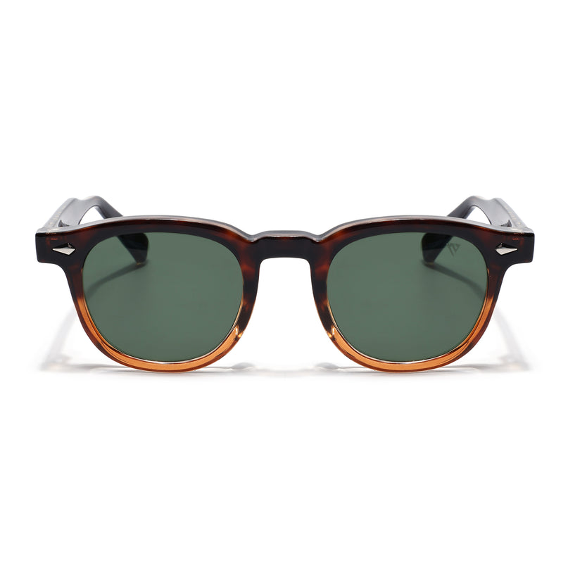 Wayfarer Sunglasses for Men & Women (Green Lens | Dark Brown Frame - MG8158)