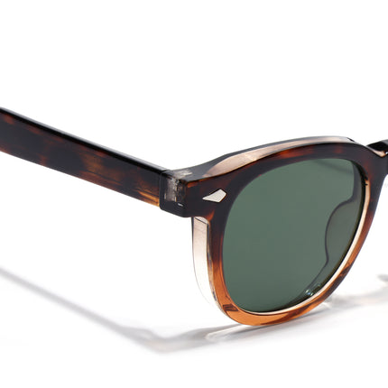 Wayfarer Sunglasses for Men & Women (Green Lens | Dark Brown Frame - MG8158)