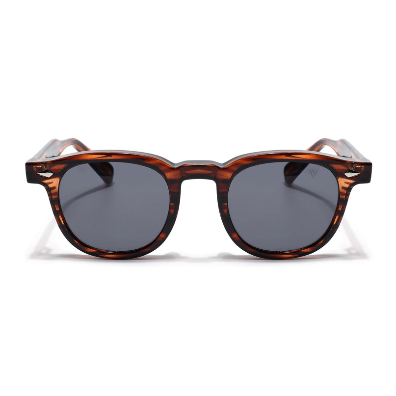 Wayfarer Sunglasses for Men & Women (Black Lens | Demi Brown Frame - MG8159)