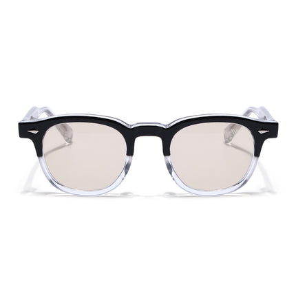 Wayfarer Sunglasses for Men & Women (Light Brown Lens | Black &Transparent Frame - MG8161)