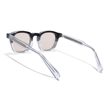 Wayfarer Sunglasses for Men & Women (Light Brown Lens | Black &Transparent Frame - MG8161)