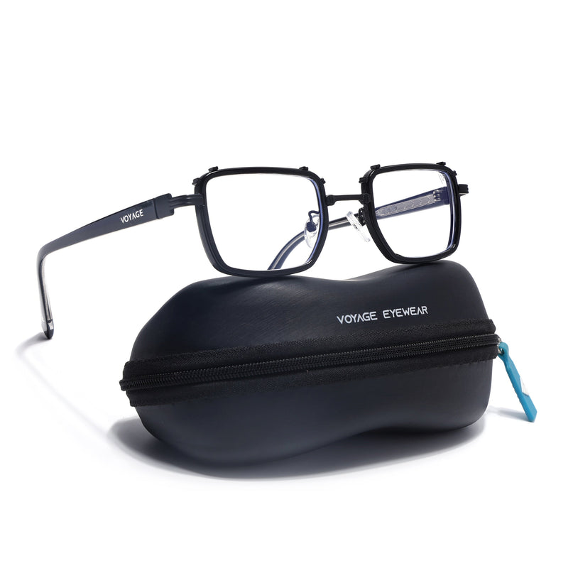 Voyage Black Square Eyeglasses for Men & Women (9930FMG7064-C1)