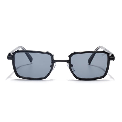 Square Sunglasses for Men & Women (Grey Lens | Black Frame - MG7053)