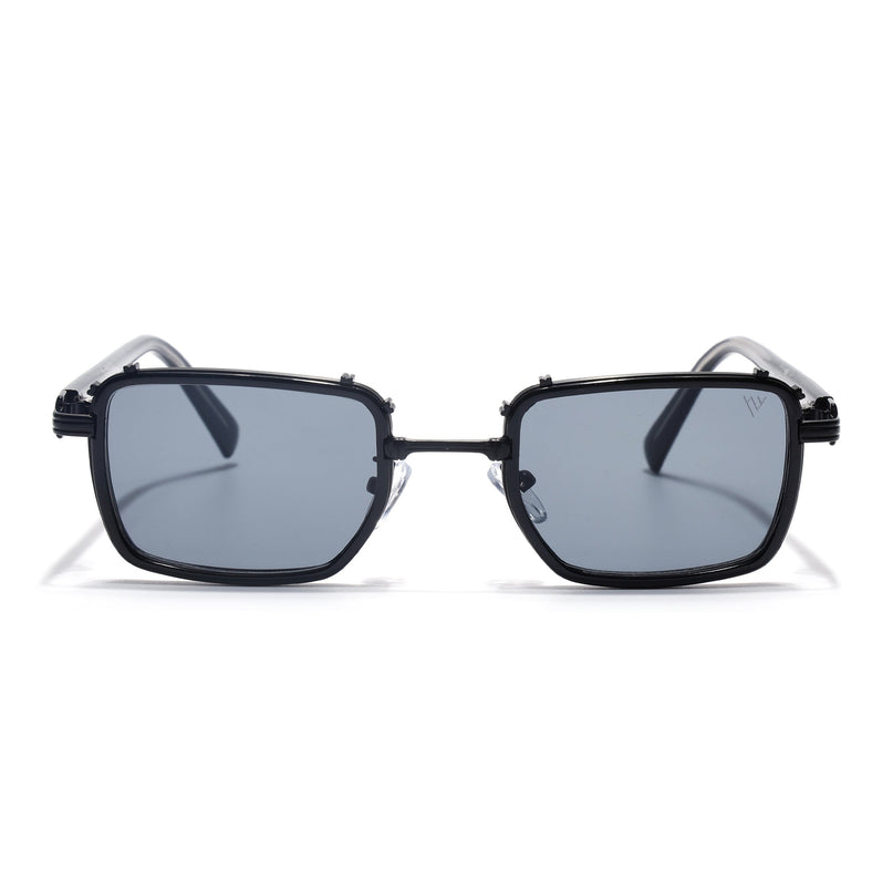 Square Sunglasses for Men & Women (Grey Lens | Black Frame - MG7053)