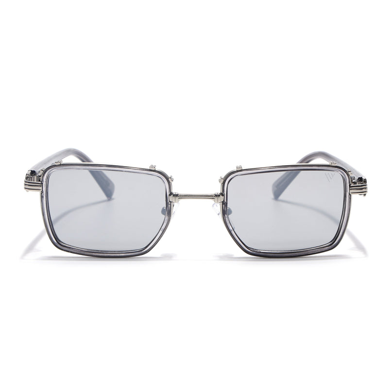 Square Sunglasses for Men & Women (Grey Lens | Silver & Grey Frame - MG7054)