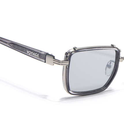 Square Sunglasses for Men & Women (Grey Lens | Silver & Grey Frame - MG7054)