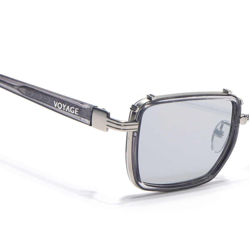 Square Sunglasses for Men & Women (Grey Lens | Silver & Grey Frame - MG7054)