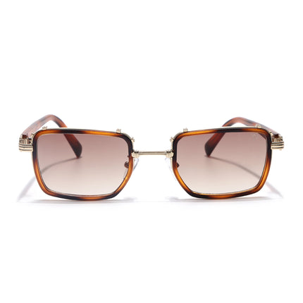 Square Sunglasses for Men & Women (Brown Lens | Golden & Demi Brown Frame - MG7056)