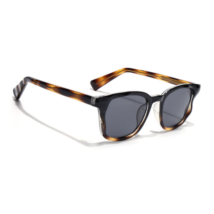 Wayfarer Sunglasses for Men & Women (Black Lens | Demi Brown Frame - MG8163)