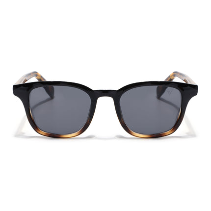 Wayfarer Sunglasses for Men & Women (Black Lens | Demi Brown Frame - MG8163)