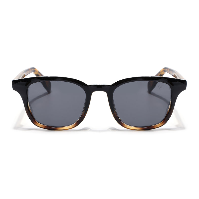 Wayfarer Sunglasses for Men & Women (Black Lens | Demi Brown Frame - MG8163)