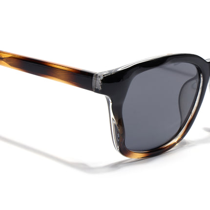 Wayfarer Sunglasses for Men & Women (Black Lens | Demi Brown Frame - MG8163)