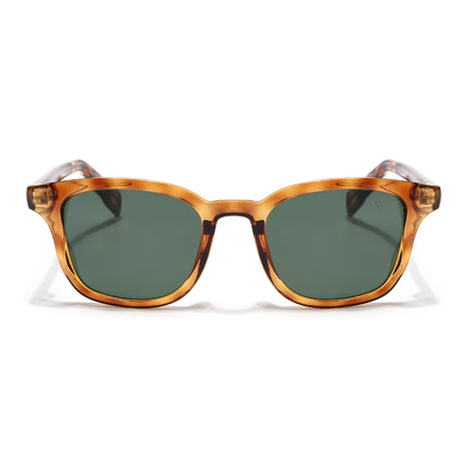 Wayfarer Sunglasses for Men & Women (Green Lens | Orange Frame - MG8164)