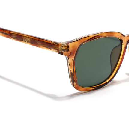 Wayfarer Sunglasses for Men & Women (Green Lens | Orange Frame - MG8164)