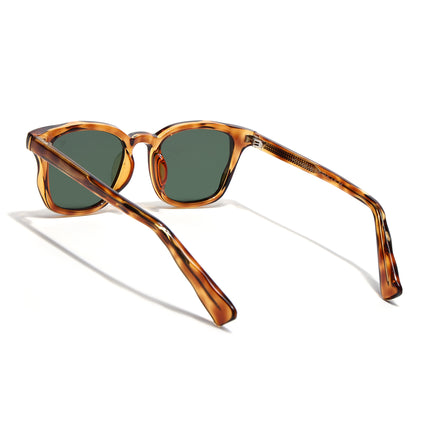 Wayfarer Sunglasses for Men & Women (Green Lens | Orange Frame - MG8164)