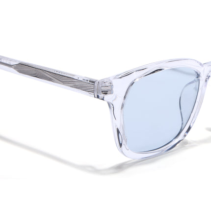 Wayfarer Sunglasses for Men & Women (Blue Lens | Transparent Frame - MG8167)
