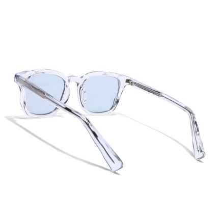 Wayfarer Sunglasses for Men & Women (Blue Lens | Transparent Frame - MG8167)