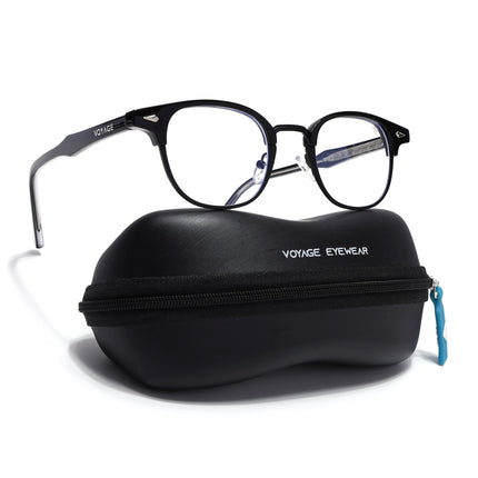 Voyage Black Half Rim Eyeglasses for Men & Women (9940FMG7127-C1)
