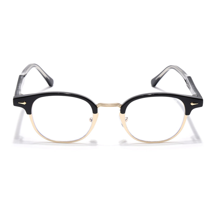 Voyage Golden & Black Half Rim Eyeglasses for Men & Women (9940FMG7128-C2)