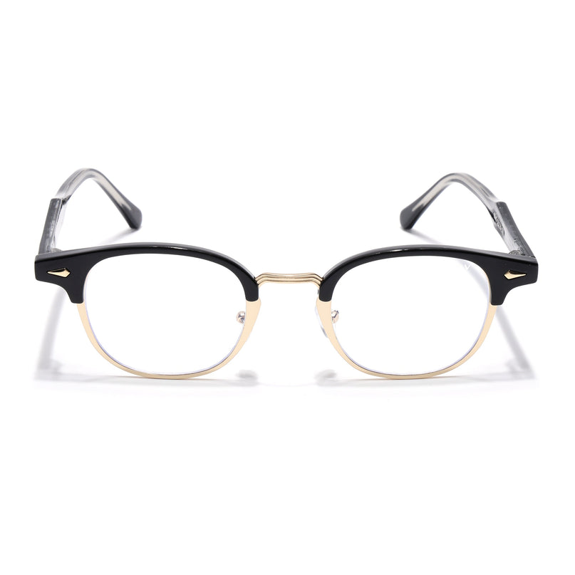 Voyage Golden & Black Half Rim Eyeglasses for Men & Women (9940FMG7128-C2)
