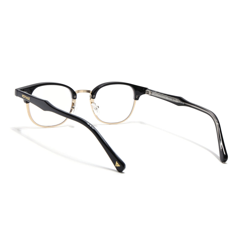 Voyage Golden & Black Half Rim Eyeglasses for Men & Women (9940FMG7128-C2)