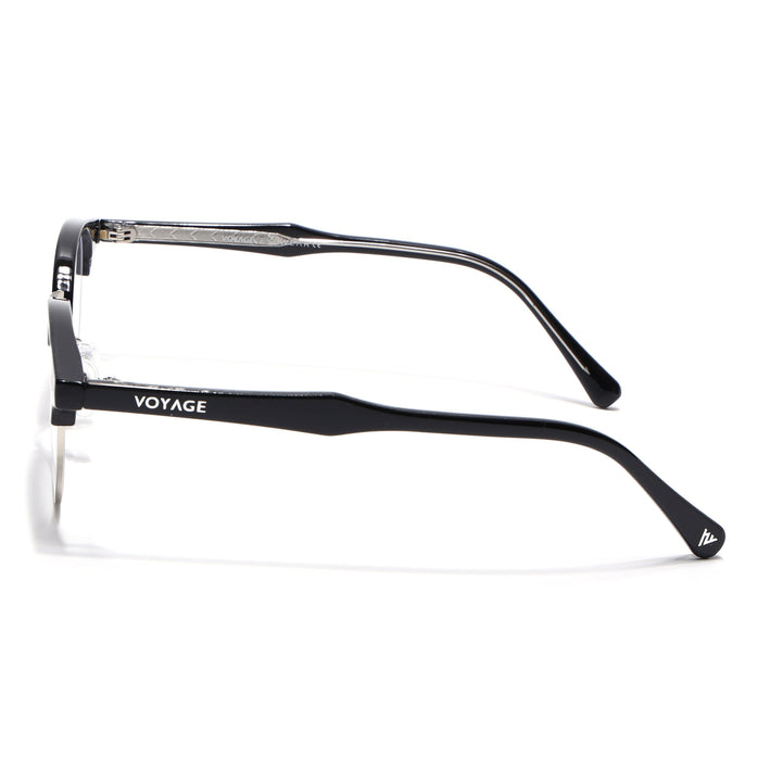 Voyage Silver & Black Half Rim Eyeglasses for Men & Women (9940FMG7129-C3)