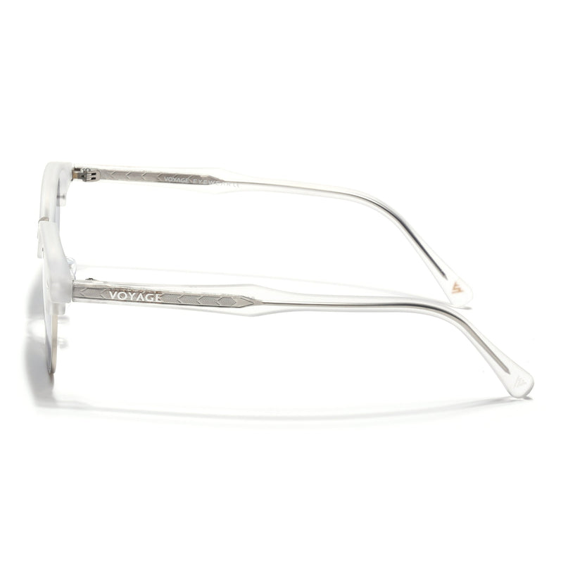 Half Rim Sunglasses for Men & Women (Grey Lens | Silver & Matt Grey Frame - MG7102)