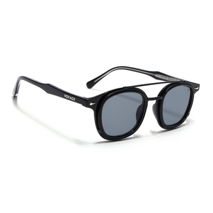 Wayfarer Sunglasses for Men & Women (Grey Lens | Black Frame - MG7105)