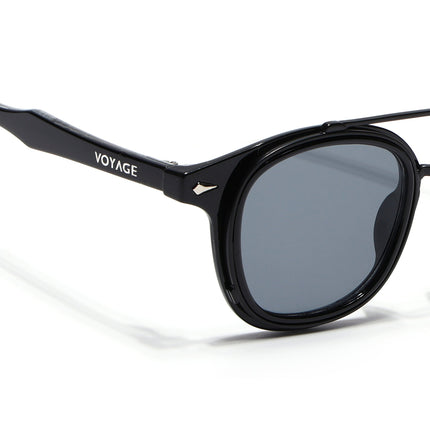 Wayfarer Sunglasses for Men & Women (Grey Lens | Black Frame - MG7105)