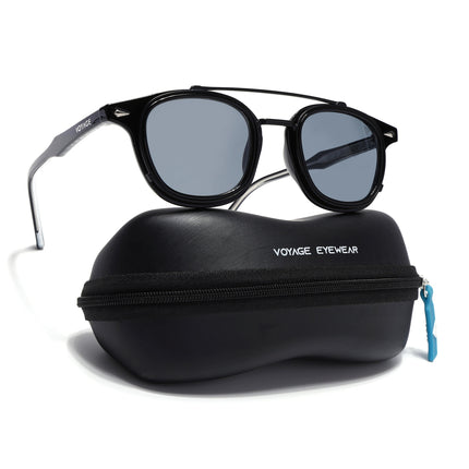 Wayfarer Sunglasses for Men & Women (Grey Lens | Black Frame - MG7105)