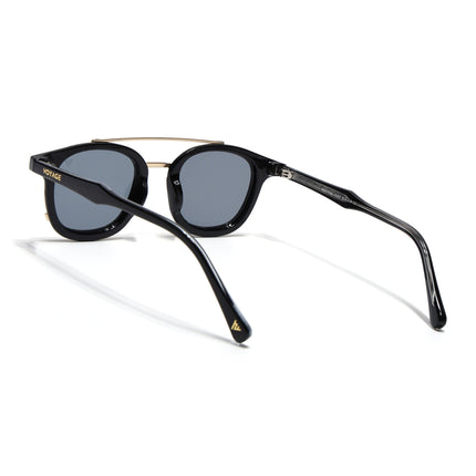 Wayfarer Sunglasses for Men & Women (Grey Lens | Black & Golden Frame - MG7106)