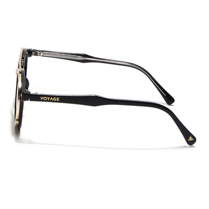 Wayfarer Sunglasses for Men & Women (Grey Lens | Black & Golden Frame - MG7106)