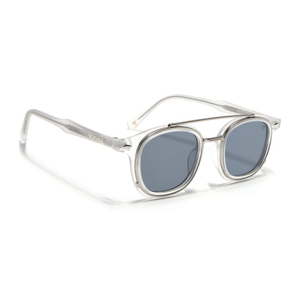 Wayfarer Sunglasses for Men & Women (Grey Lens | Silver & Matt Grey Frame - MG7107)