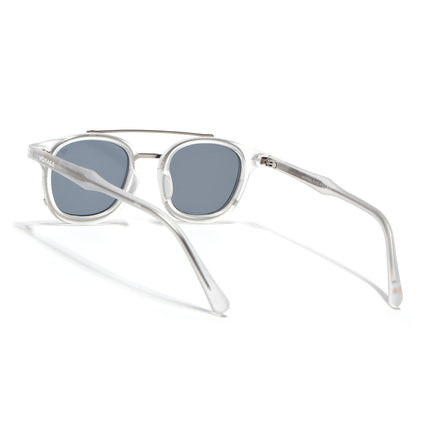 Wayfarer Sunglasses for Men & Women (Grey Lens | Silver & Matt Grey Frame - MG7107)