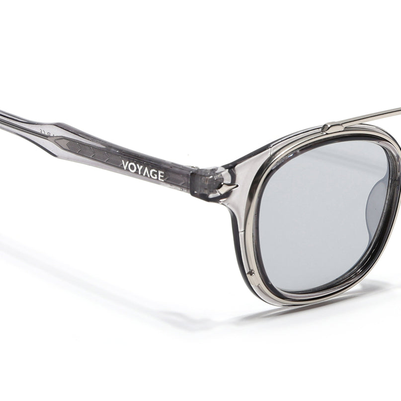 Wayfarer Sunglasses for Men & Women (Grey Lens | Silver & Transparent Grey Frame - MG7108)