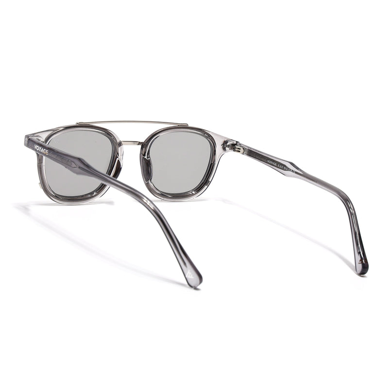 Wayfarer Sunglasses for Men & Women (Grey Lens | Silver & Transparent Grey Frame - MG7108)