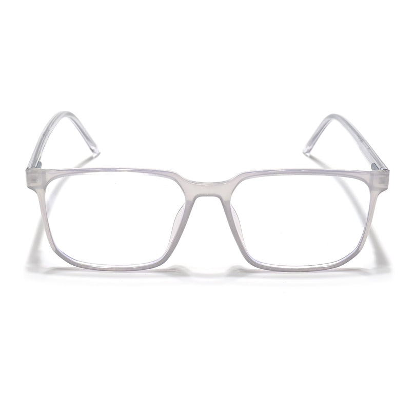 Eyejack Minimals Transparent Grey Square Eyeglasses for Men & Women (A01FCL1308-C5)