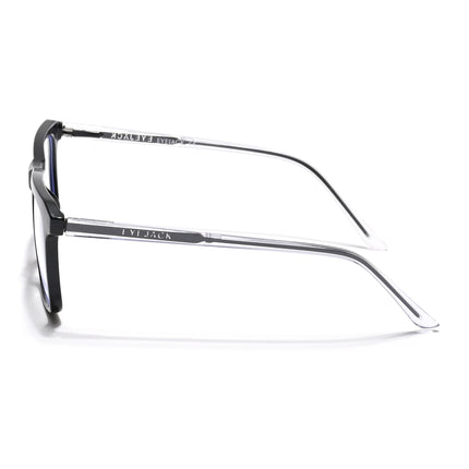 Eyejack Minimals Shine Black Square Eyeglasses for Men & Women (A02FCL1311-C1)