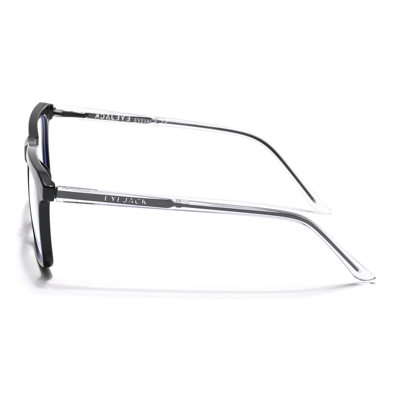 Eyejack Minimals Shine Black Square Eyeglasses for Men & Women (A02FCL1311-C1)