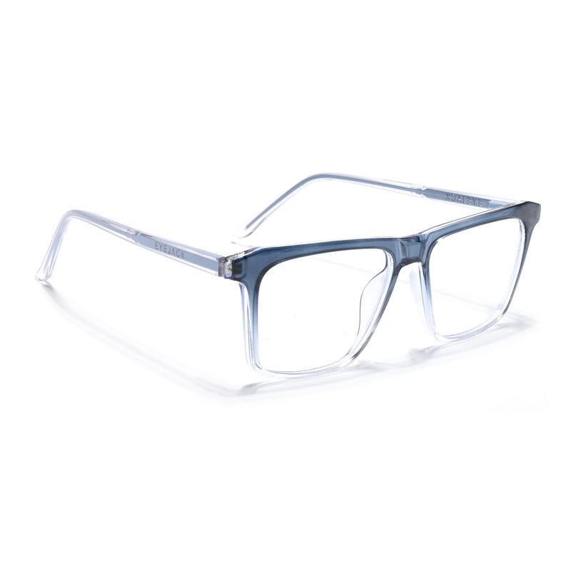 Eyejack Minimals Blue & Clear Square Eyeglasses for Men & Women (A02FCL1314-C4)