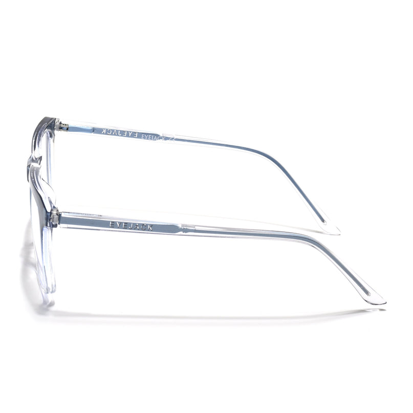 Eyejack Minimals Blue & Clear Square Eyeglasses for Men & Women (A02FCL1314-C4)