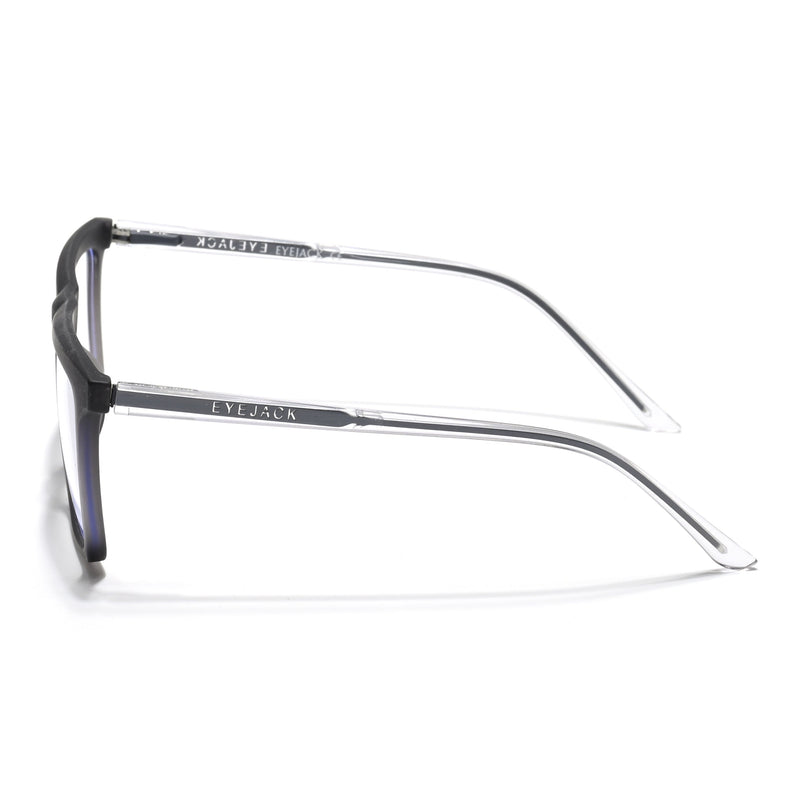 Eyejack Minimals Matt Grey Square Eyeglasses for Men & Women (A03FCL1319-C2)