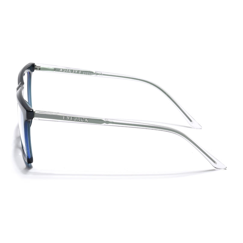 Eyejack Minimals Sea Green Square Eyeglasses for Men & Women (A03FCL1323-C6)