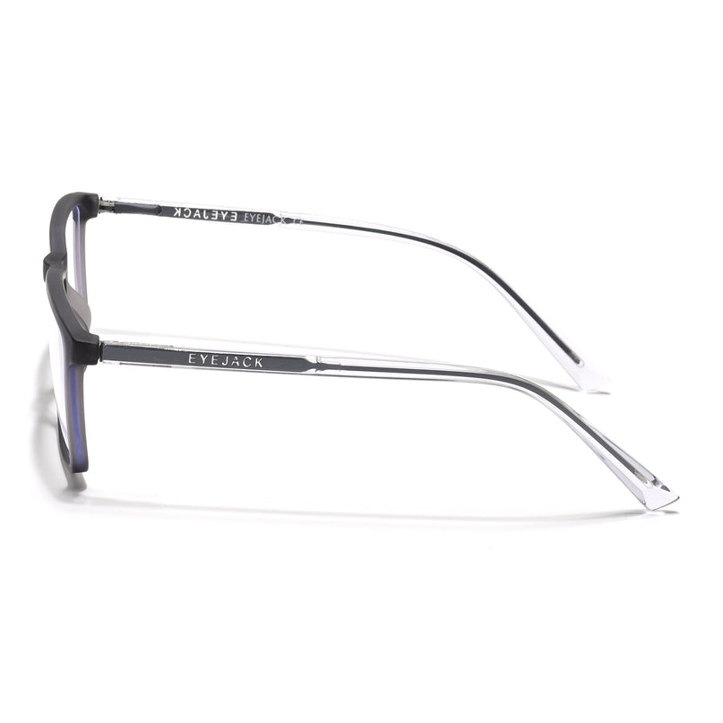 Eyejack Minimals Matt Grey Rectangle Eyeglasses for Men & Women (A04FCL1326-C2)